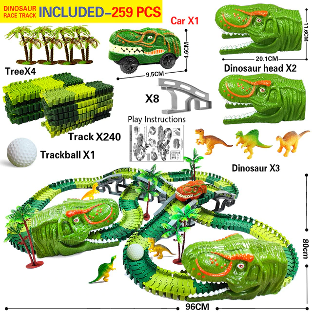 Spoorweg Racebaan - DinoPlezier - Educatief DIY - Flexibel & LED Licht