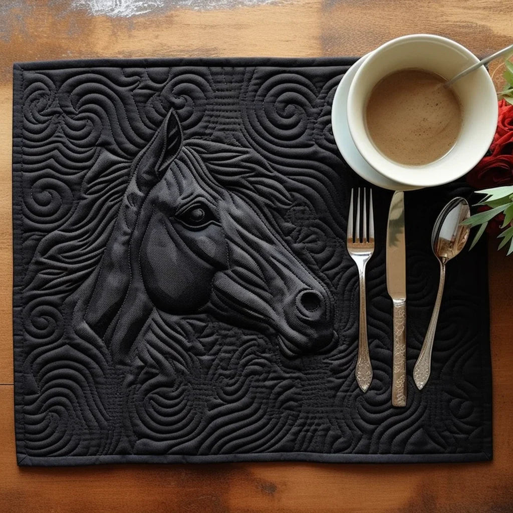 Placemats - BlackHorse - Gewatteerd Ontwerp - Zacht & Hypoallergeen Stof