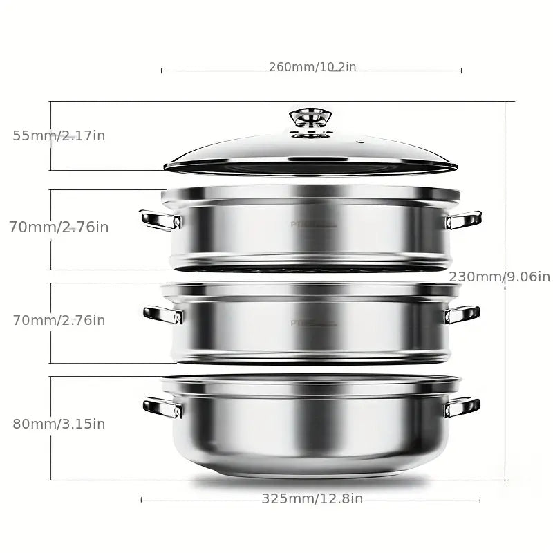 Voedselstomer - SteamMaster - 3-Laags Ontwerp - Efficiënt & Gezond Koken