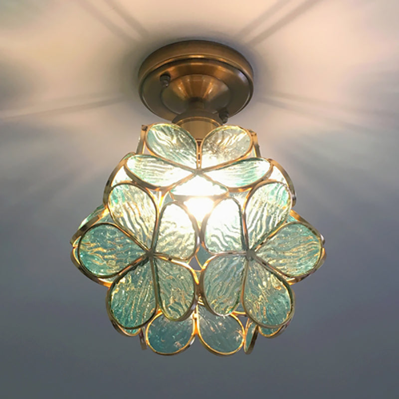 Plafondlamp - FloralGlow - Retro Glas-in-lood - Opbouwmontage