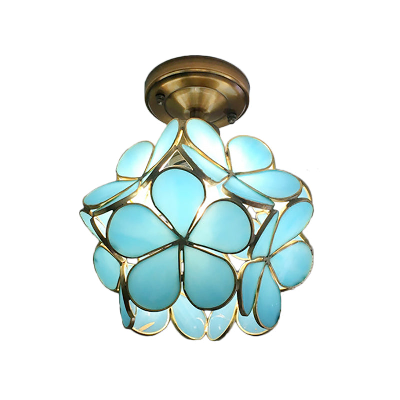 Plafondlamp - FloralGlow - Retro Glas-in-lood - Opbouwmontage