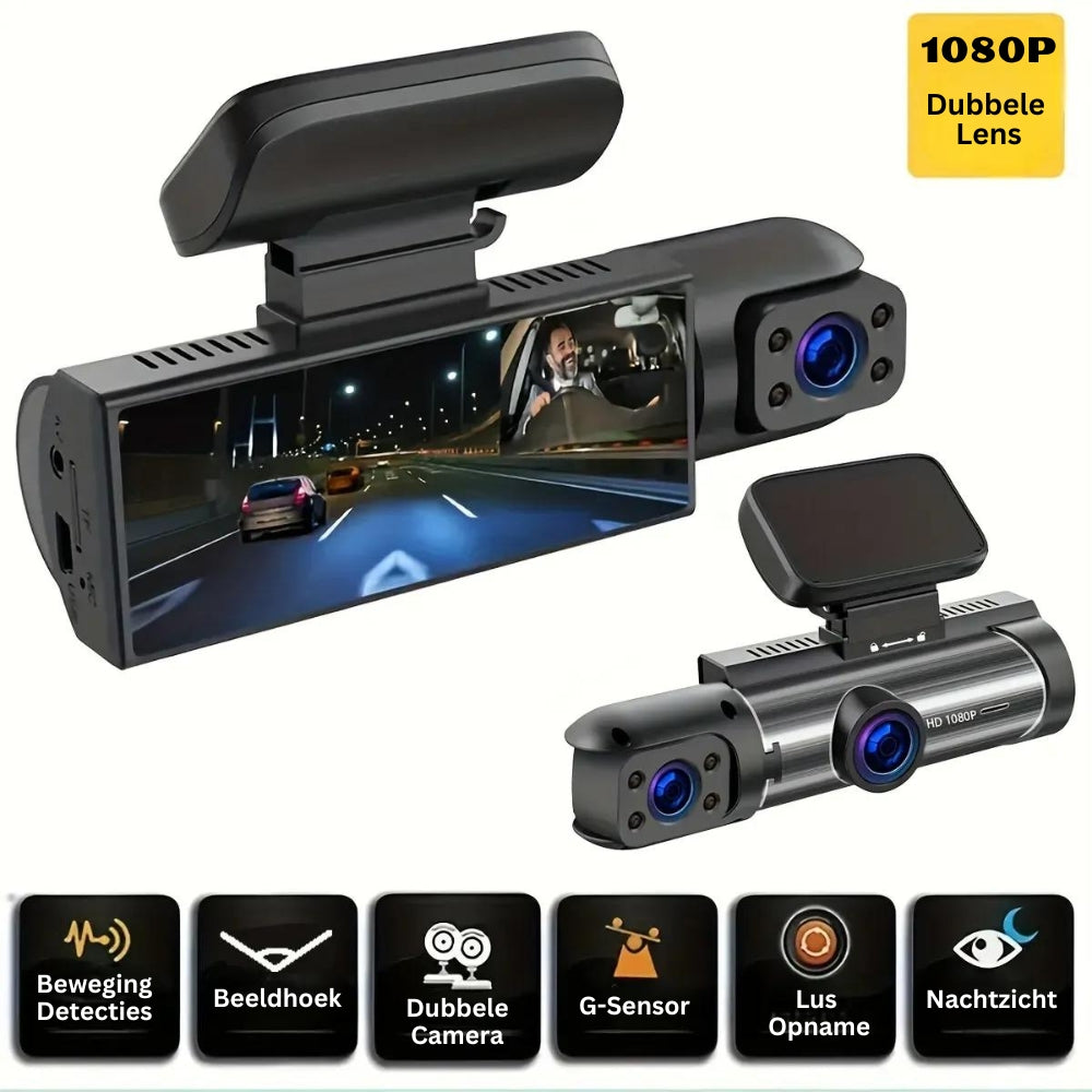 Dashcam - DashPro - 170° Groothoek - Dual Lens 1080p