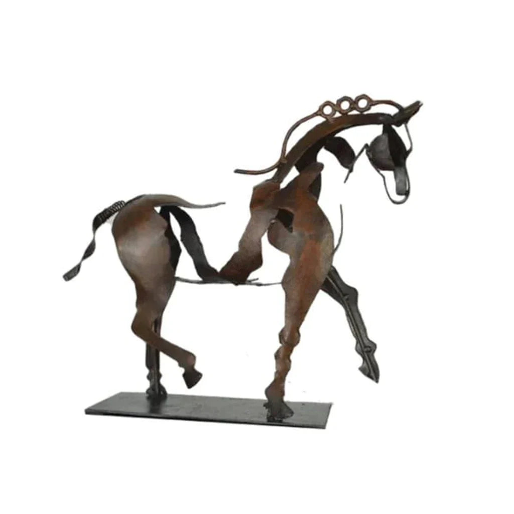 Paardensculptuur - AdonisMetal - Rustieke Elegantie - Tijdloos Decoratiestuk