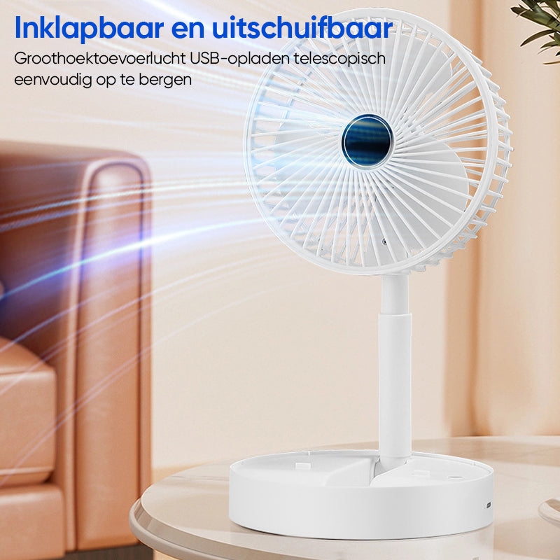 Tafelventilator - CoolBreeze - Oplaadbaar Opvouwbaar - Telescopisch Ontwerp