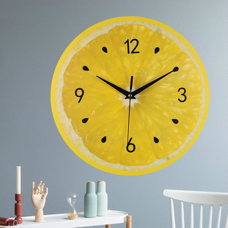 Wandklok - LemonTime - Vrolijk Citroenontwerp - Perfect voor Keukens