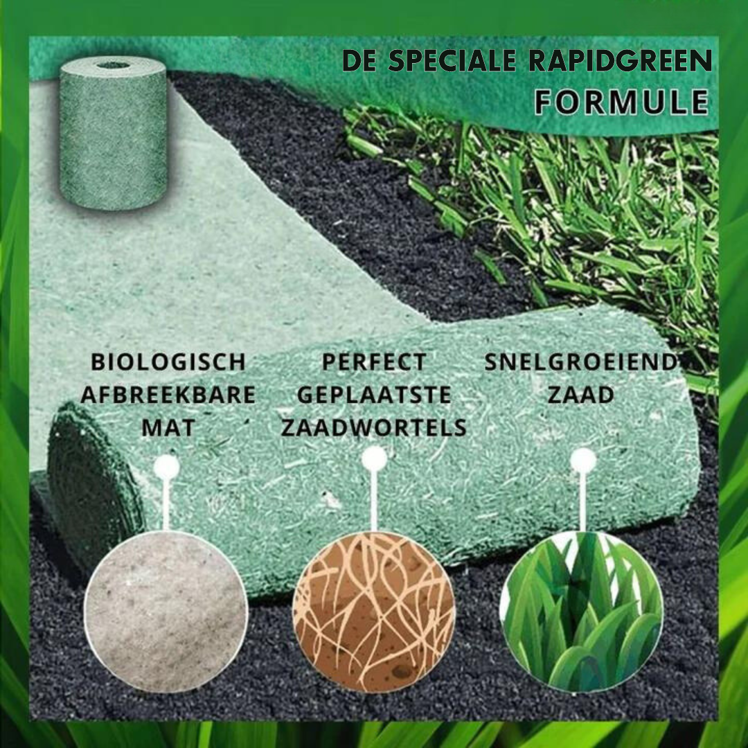 Graszaadmat - RapidGreen - Snelgroeiend - Gemakkelijk Gazononderhoud