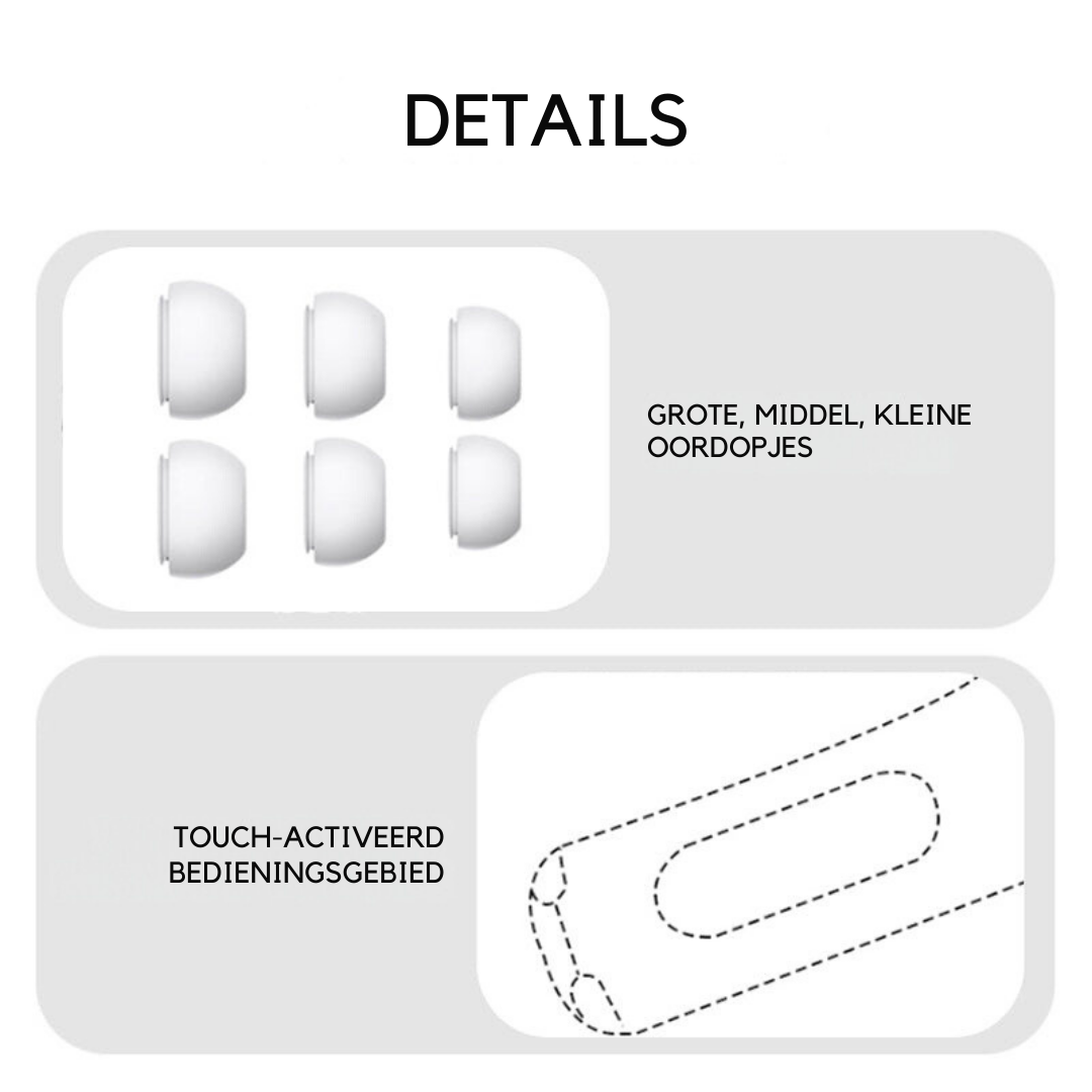 Bluetooth Oordopjes - SoundTouch - Geluidsreductie & Touch Display - Ingebouwde Microfoon