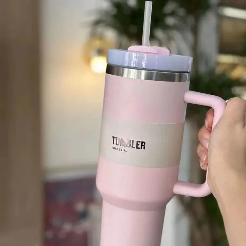 Thermo Beker Tumbler - Thermix - Vacuüm Geïsoleerd - Deksel Rietje