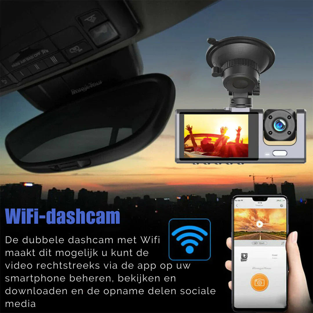 Dashcam - DashPro - 170° Groothoek - Dual Lens 1080p