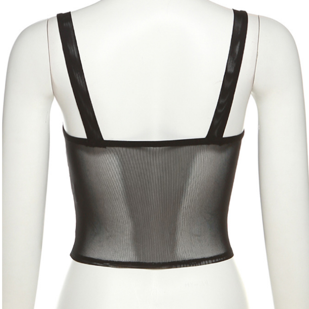 Corsettop - Elegance - Mesh ontwerp - Zwarte elegantie