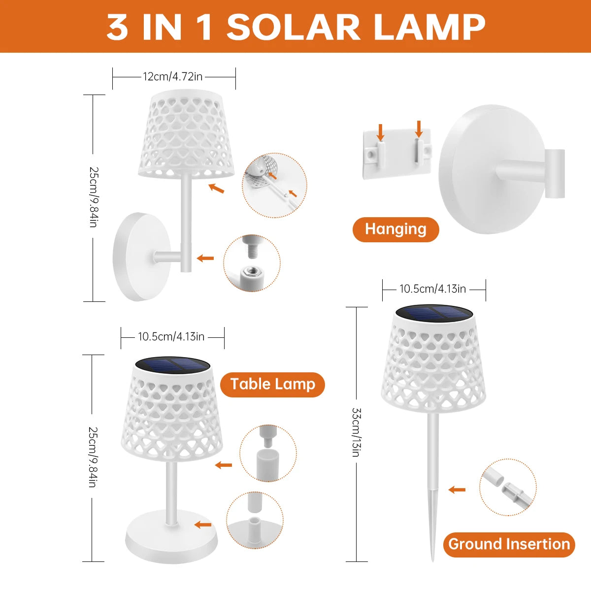 Zonne Tafellamp - Draadloos - Solar Powered - Voor Tuin/Patio - LED Bureaulamp