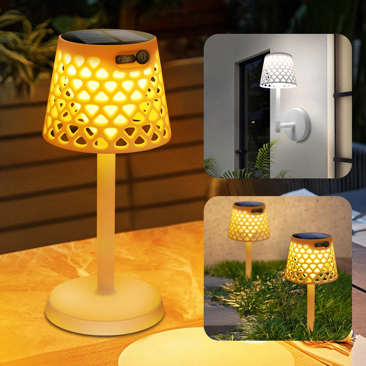 Zonne Tafellamp - Draadloos - Solar Powered - Voor Tuin/Patio - LED Bureaulamp