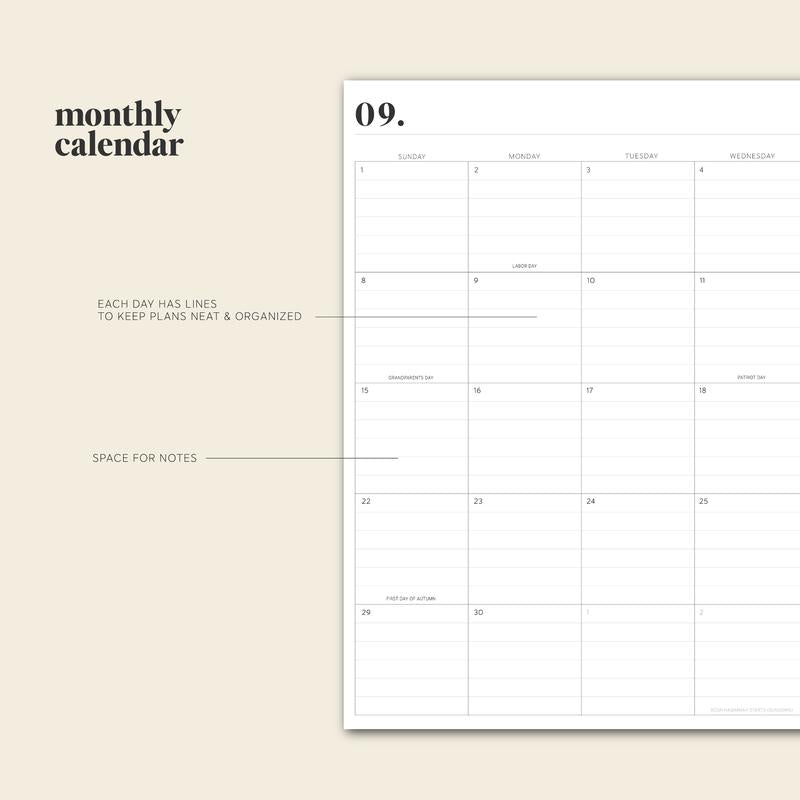 Jaarlijkse Planner - Plannix - Wetenschappelijke Kalender - Productiviteit Dagboek