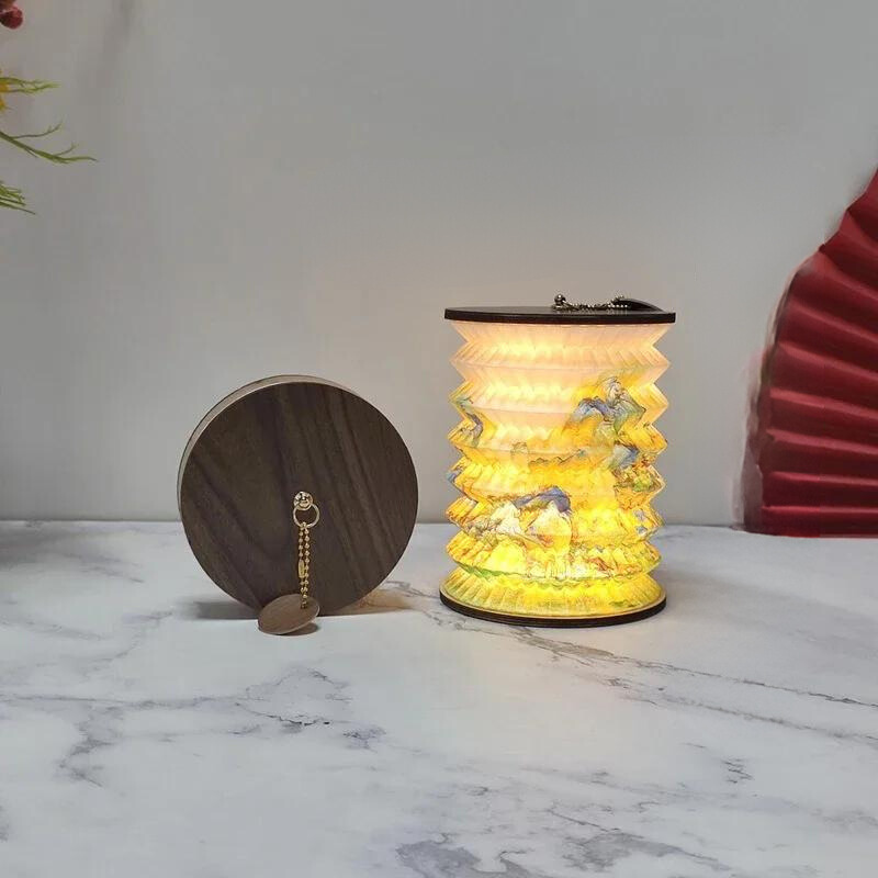 Opvouwbare Japanse Tafellamp - Lampion lamp - USB Oplaadbaar - Voor Slaapkamer