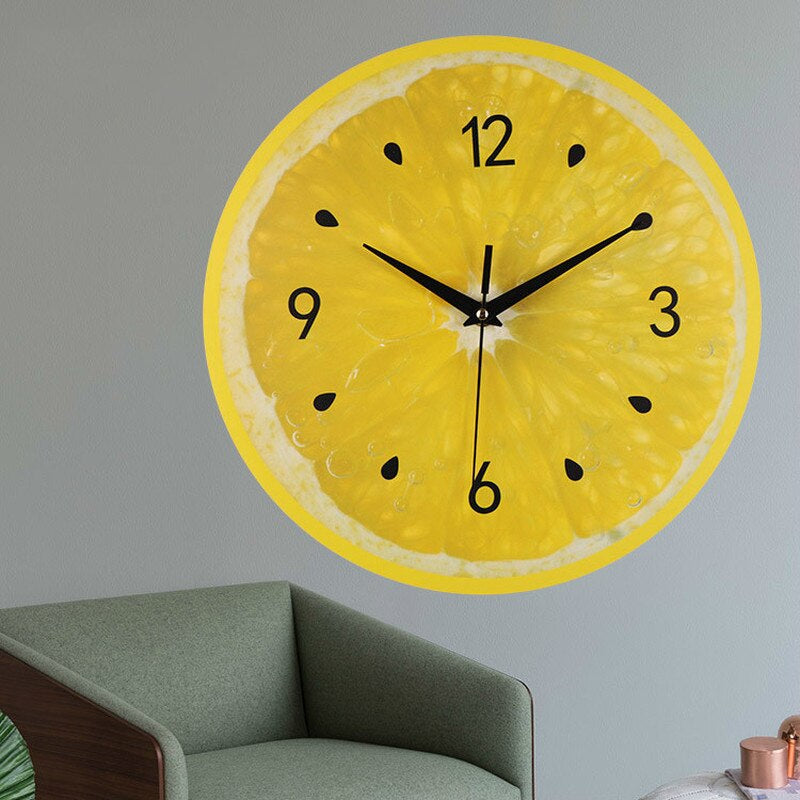 Wandklok - LemonTime - Vrolijk Citroenontwerp - Perfect voor Keukens