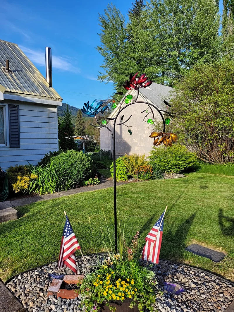 Windspinner - BloomSpin - Meer Kleurige Bloemen - Levendige Tuinaccent