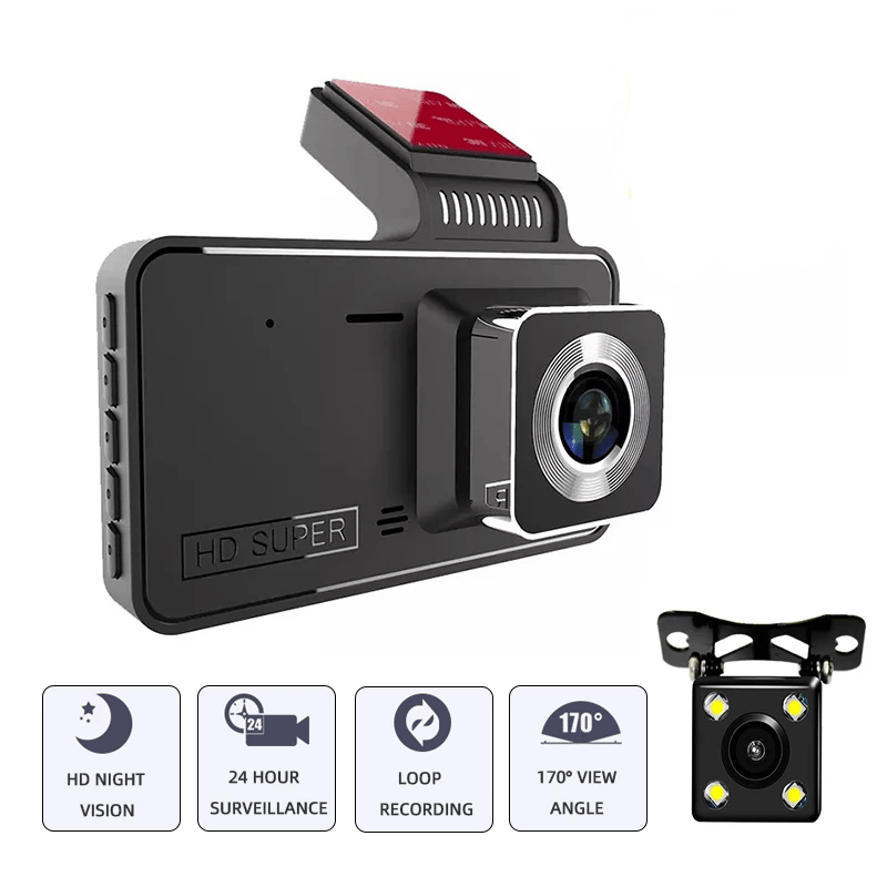 Dashcam - SafeDrive - Dual-Lens HD - 24-Uurs Parkeerbewaking