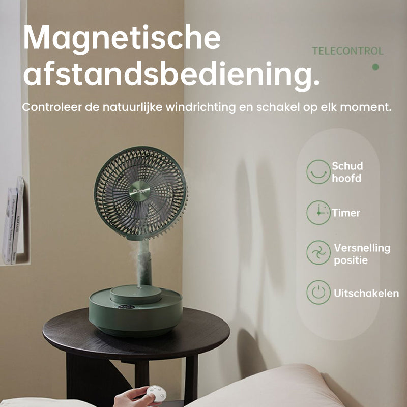 Tafelventilator - CoolBreeze - Oplaadbaar Opvouwbaar - Telescopisch Ontwerp