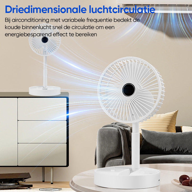 Tafelventilator - CoolBreeze - Oplaadbaar Opvouwbaar - Telescopisch Ontwerp