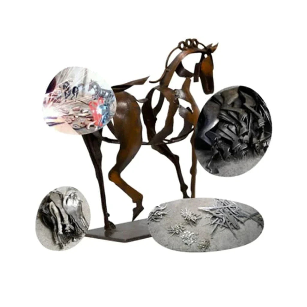 Paardensculptuur - AdonisMetal - Rustieke Elegantie - Tijdloos Decoratiestuk