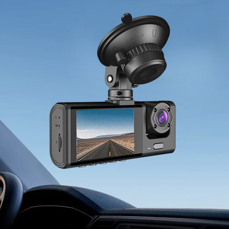 Dashboardcamera - TripView - 1080p Drievoudige Lens - Nachtzicht & Volledig Achteruitzicht