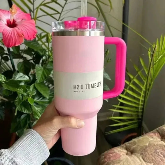 Thermo Beker Tumbler - Thermix - Vacuüm Geïsoleerd - Deksel Rietje