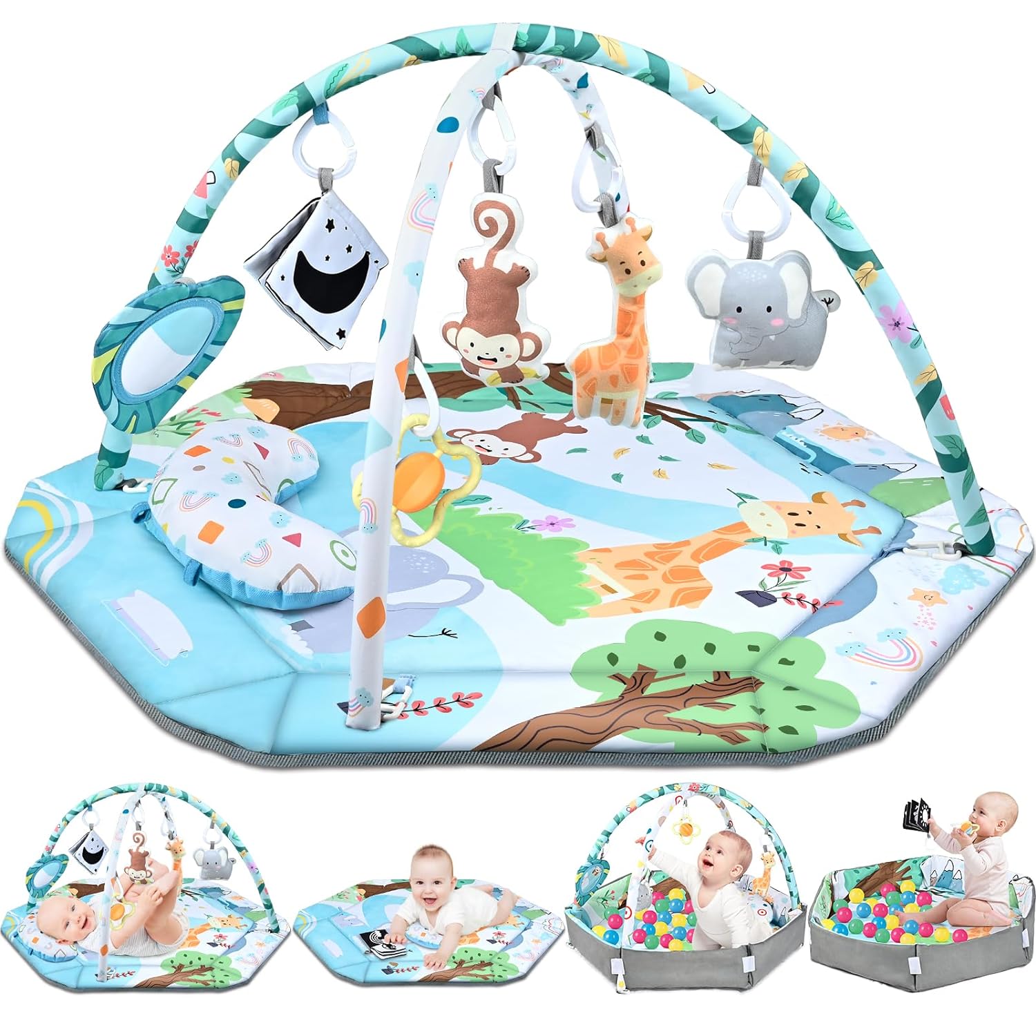 Babyspeelmat - TummyTimey - 8-in-1 Babygym - Sensorische Ontwikkeling