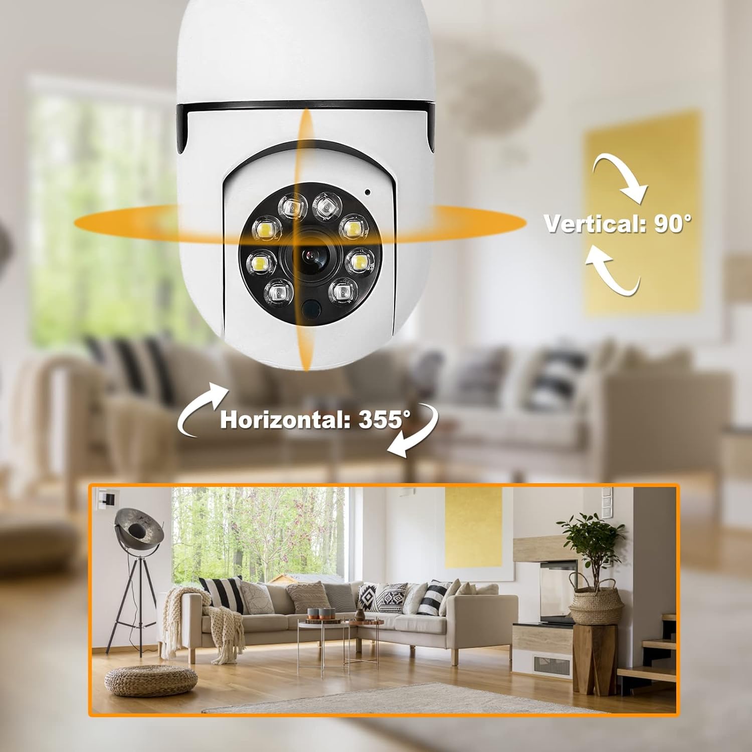 Spycamera - CamSocket - 360º Bewaking - Eenvoudige Installatie