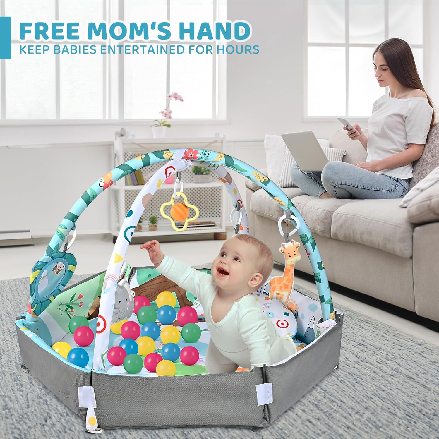 Babyspeelmat - TummyTimey - 8-in-1 Babygym - Sensorische Ontwikkeling