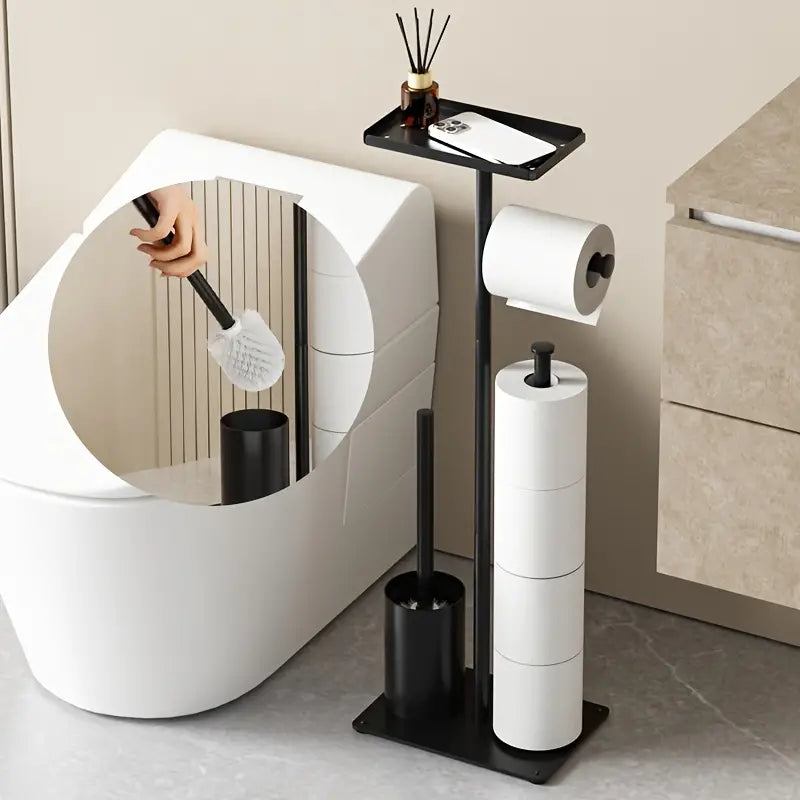 Toiletrolhouder - Holdy - Inclusief borstel - Ruimtebesparend ontwerp