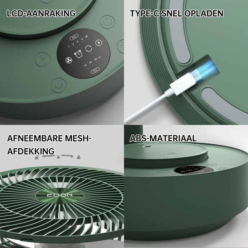 Tafelventilator - CoolBreeze - Oplaadbaar Opvouwbaar - Telescopisch Ontwerp