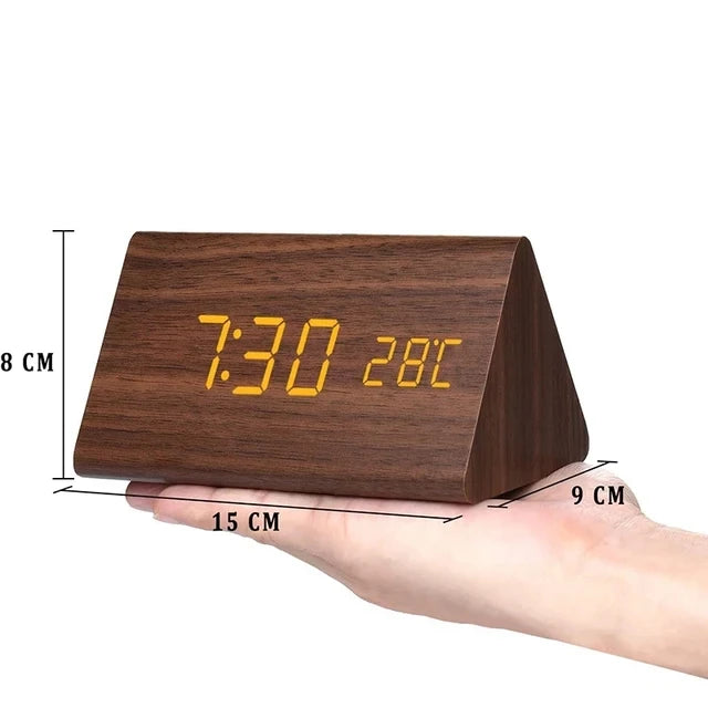 Wekker - WoodWatch - LED Display - Spraakbesturing