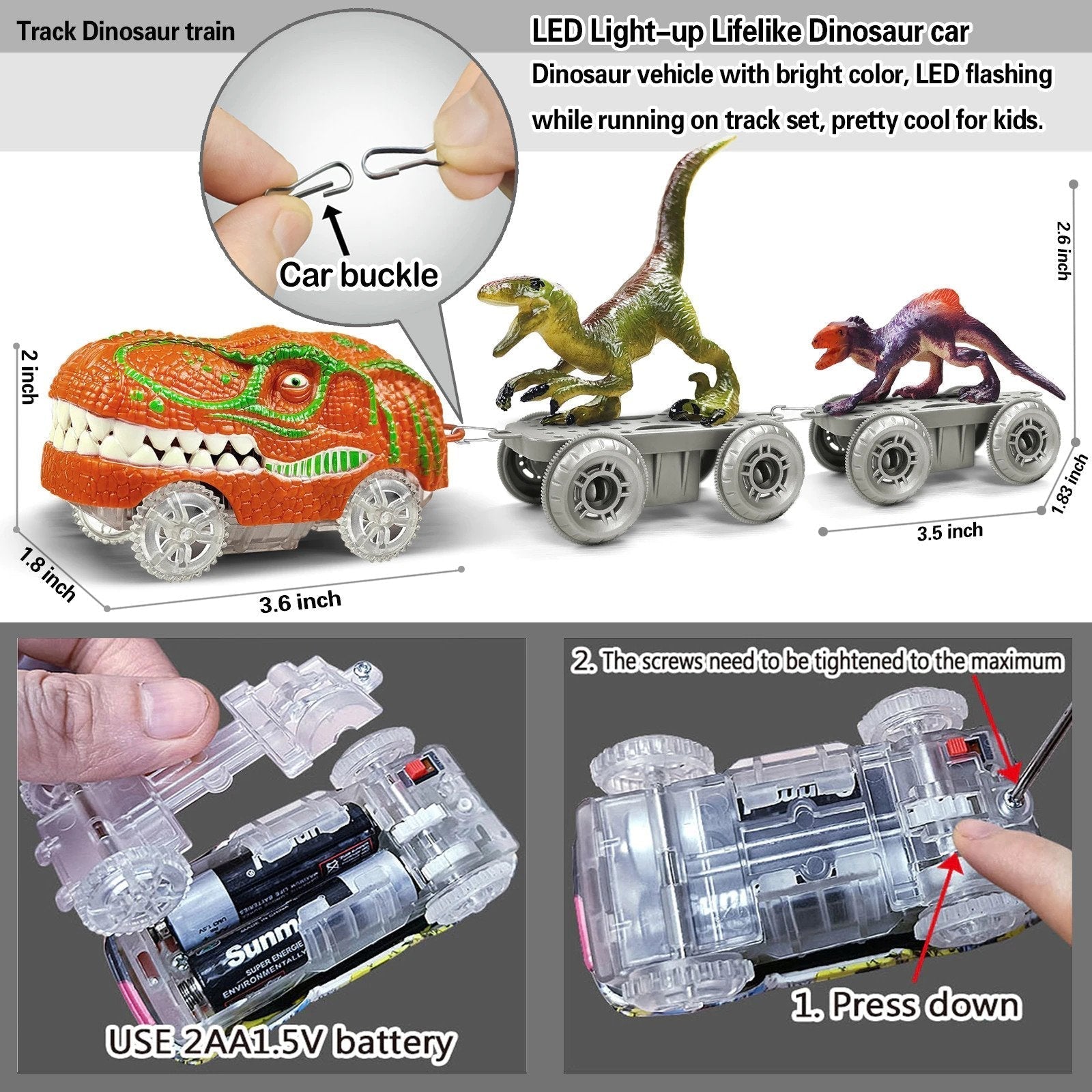 Spoorweg Racebaan - DinoPlezier - Educatief DIY - Flexibel & LED Licht