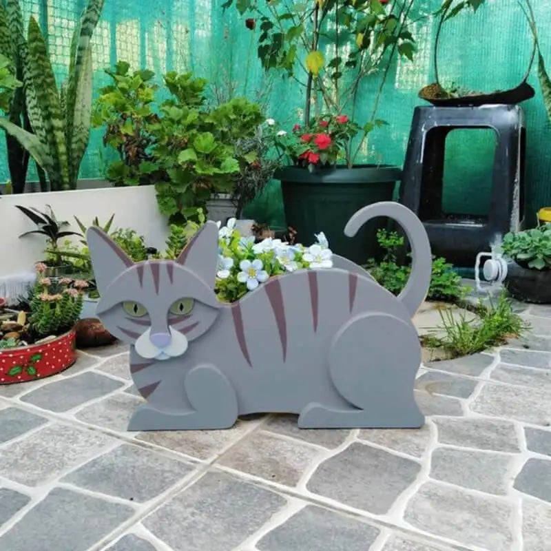 Katvormige plantenbak - KittyPot - Tuinbeeld Kat - Tuindecoratie