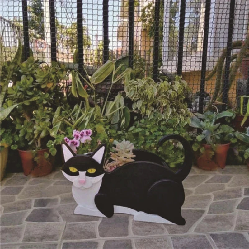 Katvormige plantenbak - KittyPot - Tuinbeeld Kat - Tuindecoratie