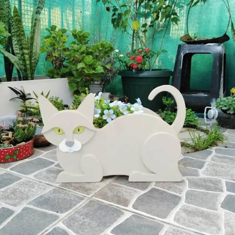 Katvormige plantenbak - KittyPot - Tuinbeeld Kat - Tuindecoratie