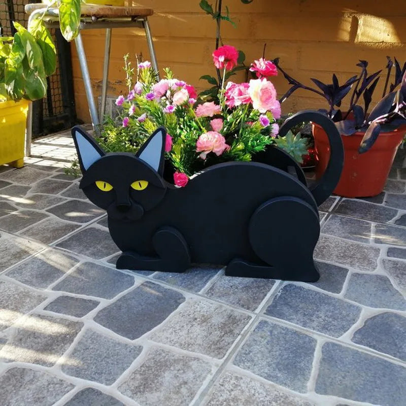 Katvormige plantenbak - KittyPot - Tuinbeeld Kat - Tuindecoratie