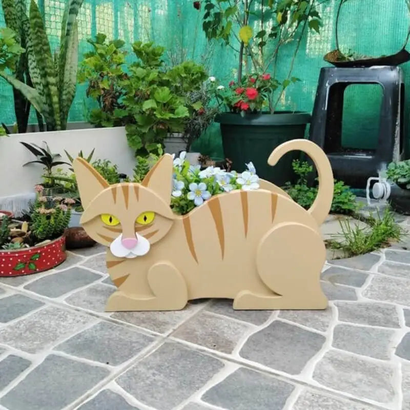 Katvormige plantenbak - KittyPot - Tuinbeeld Kat - Tuindecoratie