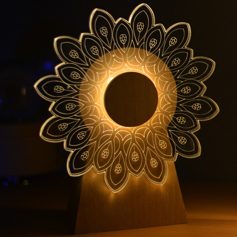 3D Muzikale Nachtlamp - Lumina - Draaiend Kenmerk - LED Verlichting