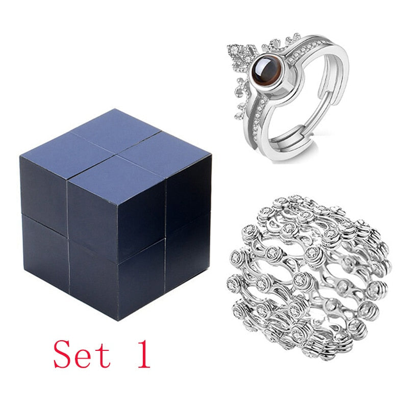 Puzzeldoos Sieraden - Ring & Armband - Veelzijdig Rekbaar Ontwerp - Draag als Armband, Ring of Ketting