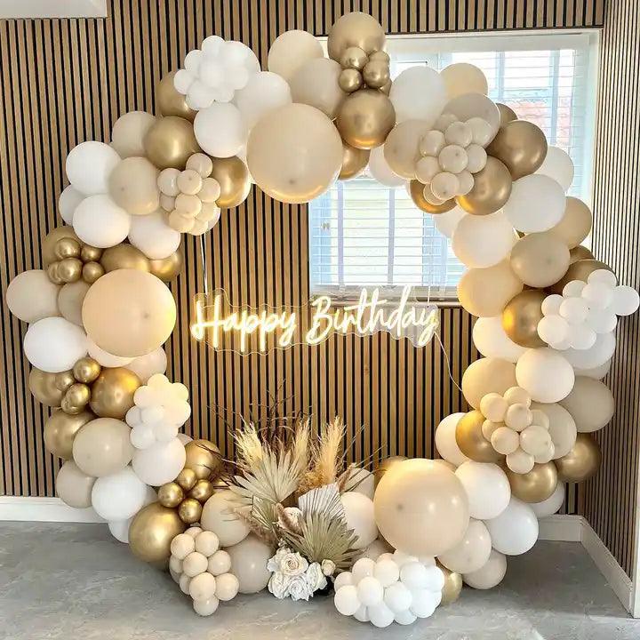 Ballonnenboog Set - Balloona - Zandwit & Goud - Perfect voor Feestjes