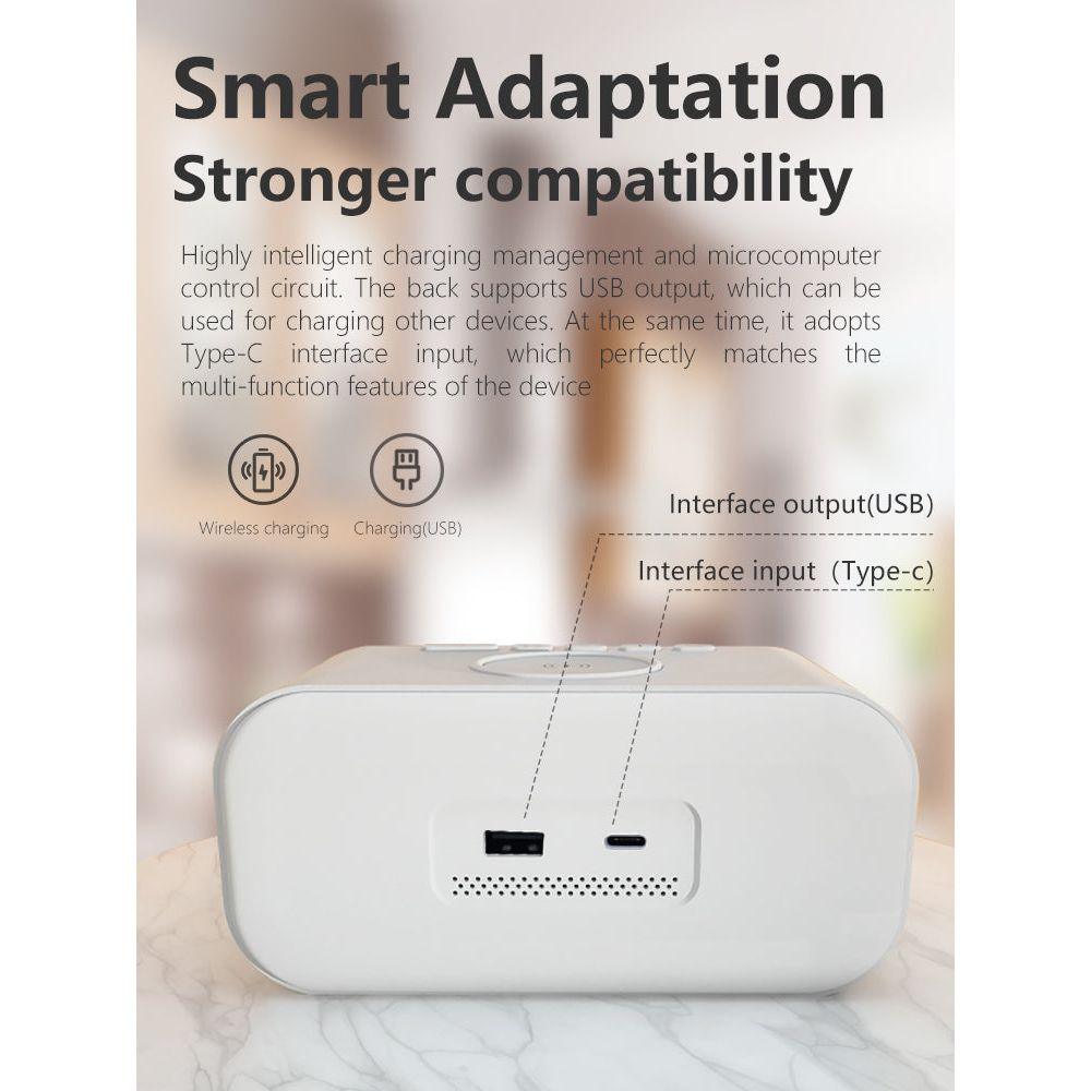 Wekker - TimeCharge - Digitaal Display - QI Draadloze Oplader