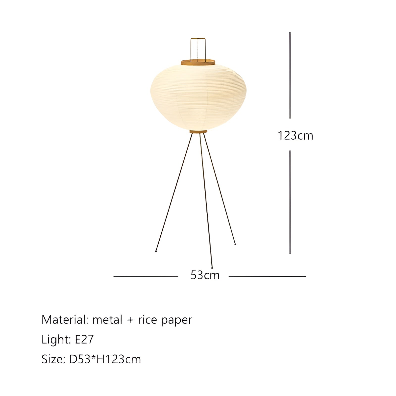 Vloerlamp - Norlamp - Handgemaakt Rijstpapier - Kamerlamp