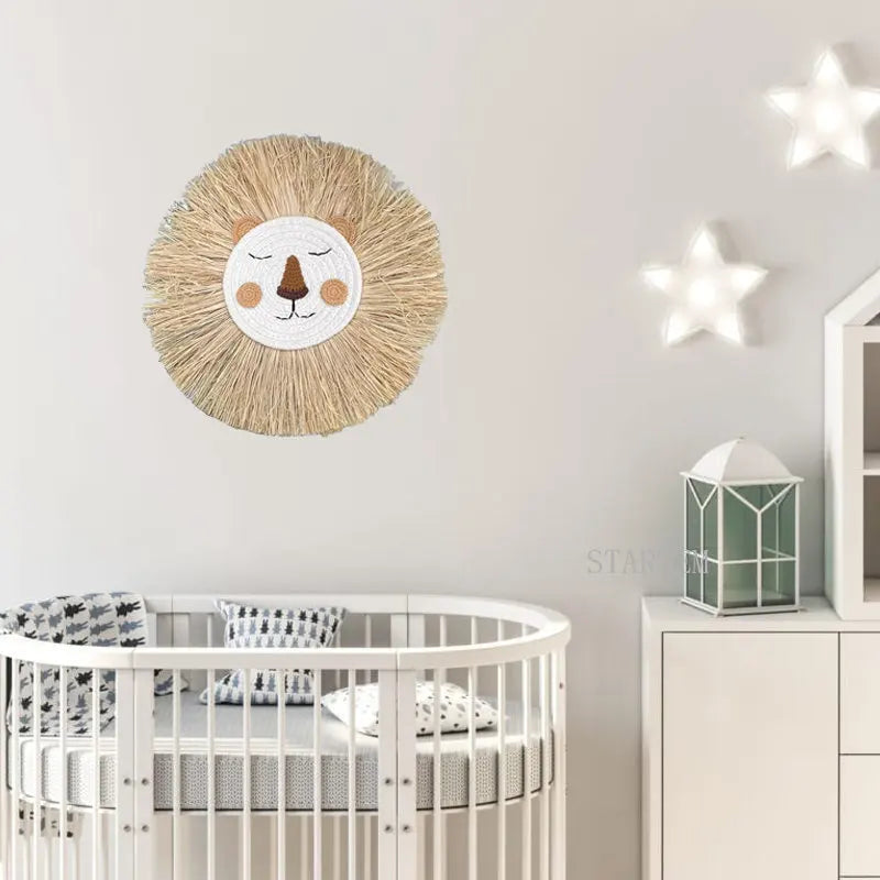 Handgemaakte Leeuwen muurdecoratie - Babykamer - Ornament