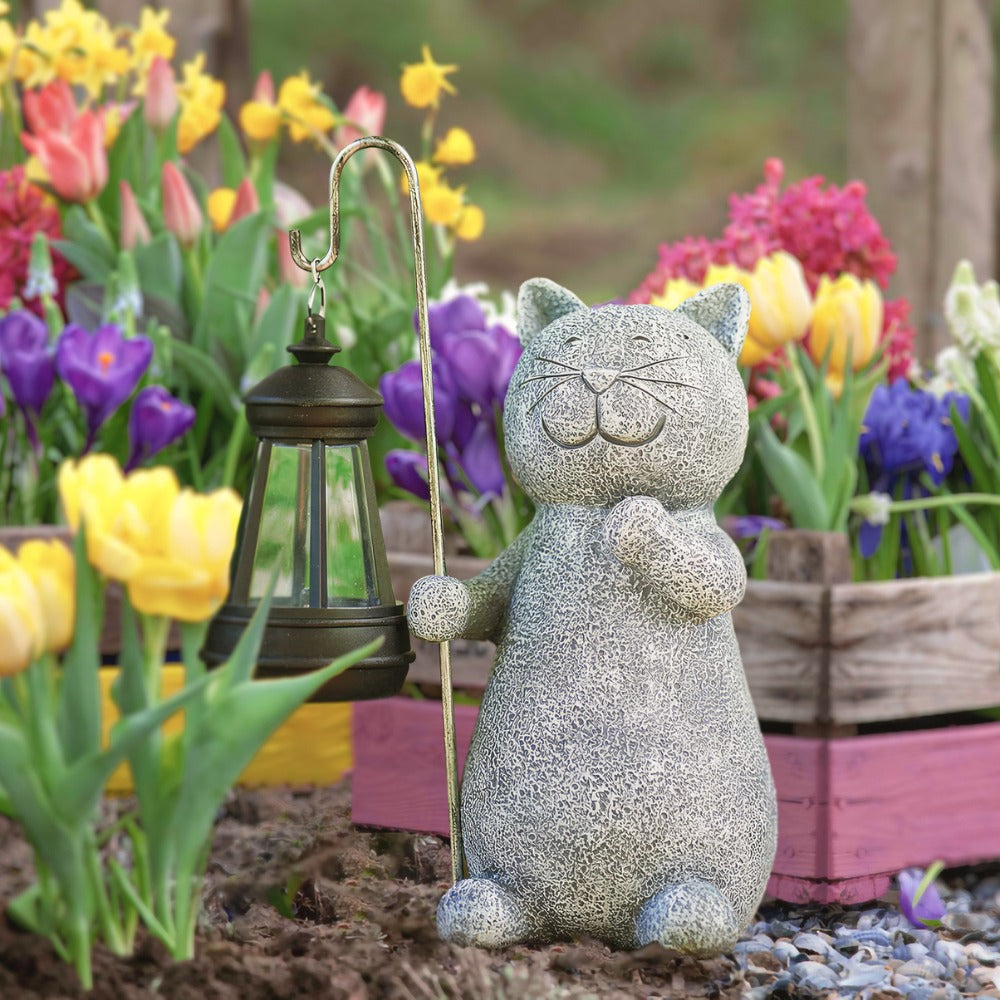 Kat Standbeeld - LumiKat - Zonne-energie Verlichting - Tuin Decoratie