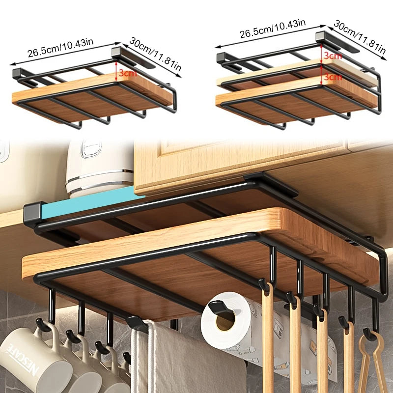 Keuken Hangende Organizer - Organix - Voor Onder Kastje - Papier Handdoek & Snijplank Houder