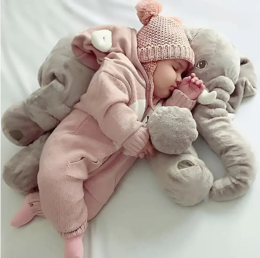 Pluche Olifant Knuffel - Zacht - Slaapkussen - Kinderkamer Decor - baby