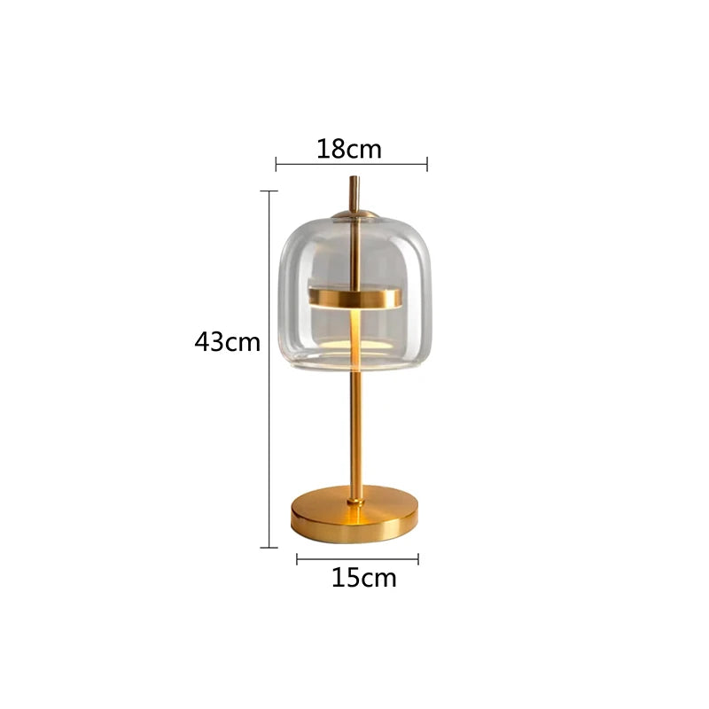 Nordic Tafellamp - LED Verlichting - Smoky Gray Glas - Woonsupply - Warm Wit/Koud Wit Licht - Sfeerverlichtinging