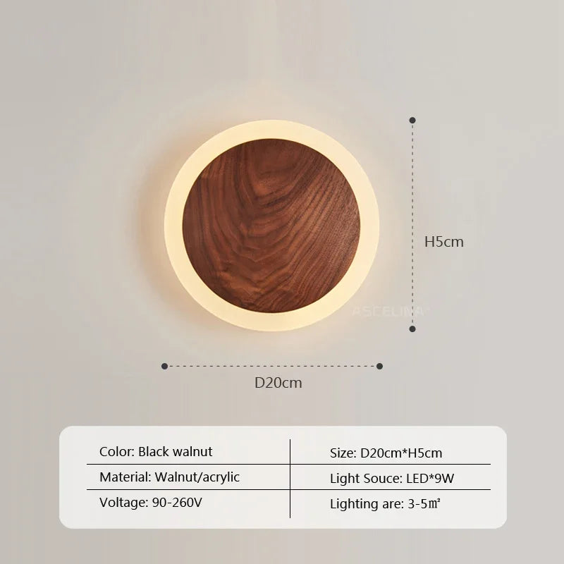 LED Wandlamp - Muurlamp - Hout & Acryl - Scandinavisch ontwerp