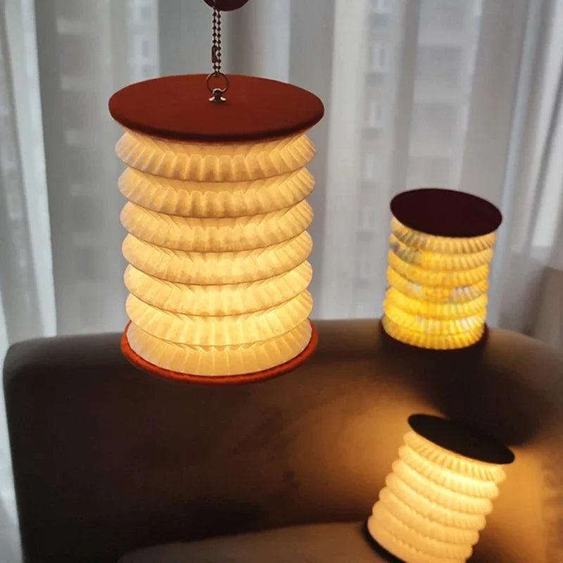 Opvouwbare Japanse Tafellamp - Lampion lamp - USB Oplaadbaar - Voor Slaapkamer